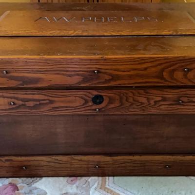 Vintage Wooden Storage Trunk