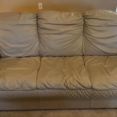 Cream Leather-Like Couch