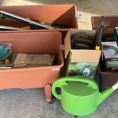 Moveable Planters with Gardening Tools, Sherman Sprinkler, and Accessories