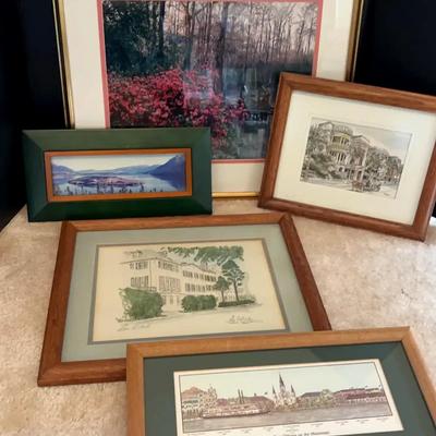 Framed Art Featuring South Carolina and New Orleans Scenes