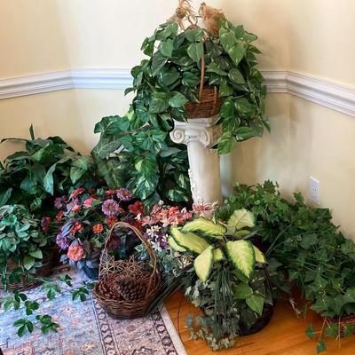 Artificial Plants & Decorative Resin Pedestal