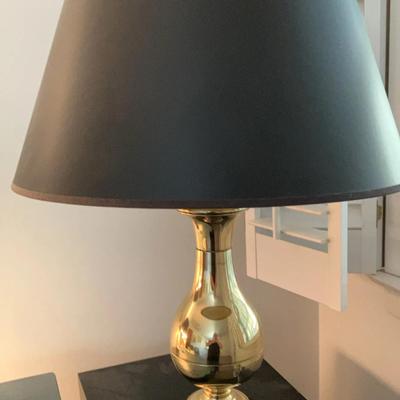 Vintage Black and Metal (Brass?) Table Lamp