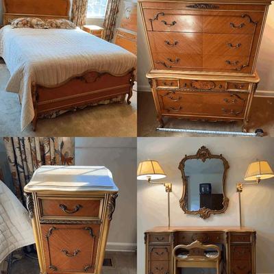 French Louis XV 6 Piece Bedroom Set