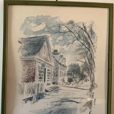 "Barber And Peruke Maker’s Shop, Williamsburg" Print by John Haymson