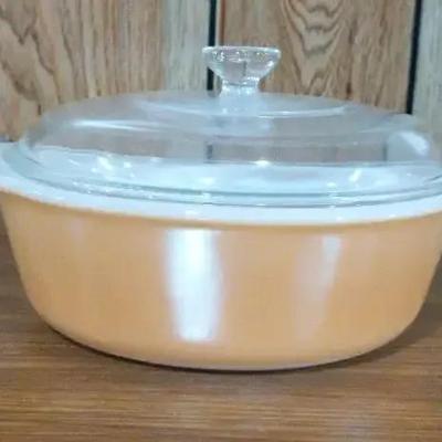 "Peach Lustre" Anchor Hocking Casserole Dish