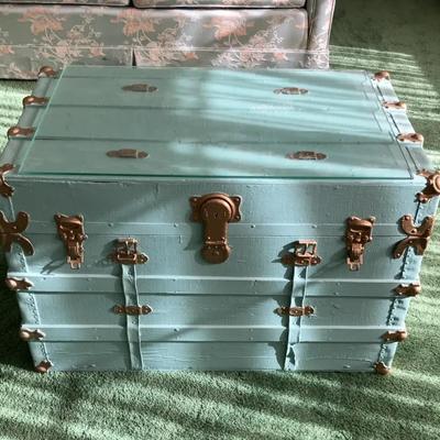 Painted Trunk (acting as Coffee Table)