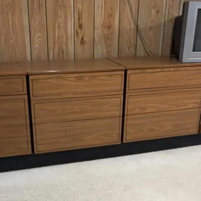 Set of Four Storage Cabinets/Carts/"Credenza"