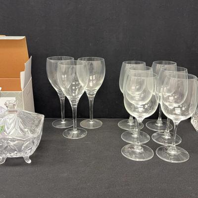 Crystal - Decanter, Candy Dish, Wine Glasses