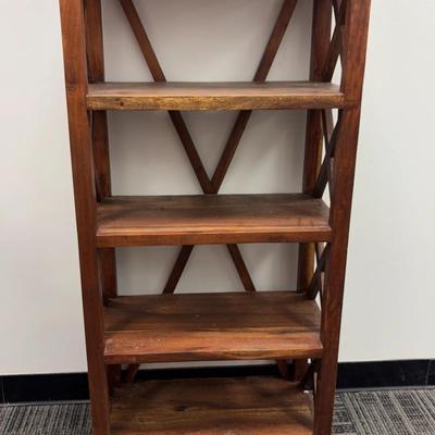 Rustic Wooden X Bookcase