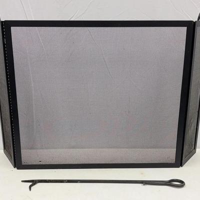 Wrought Iron Fireplace Screen and Poker