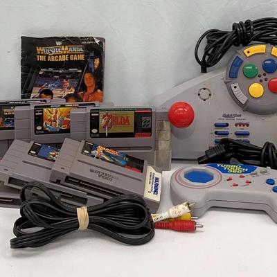 SNES Controllers And Games