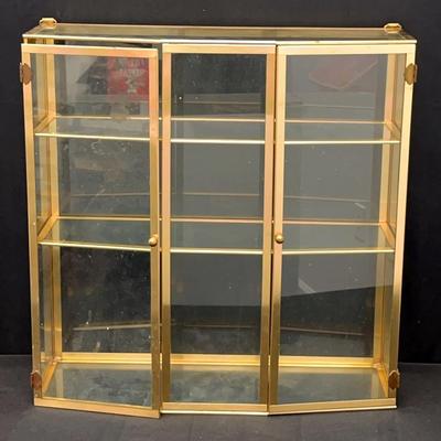 Brass & Glass Curio Wall Cabinet