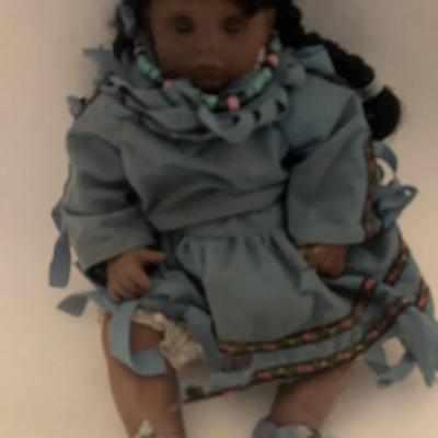 Porcelain Doll 24" By Donna Rubert 1998 Native American Skookum
