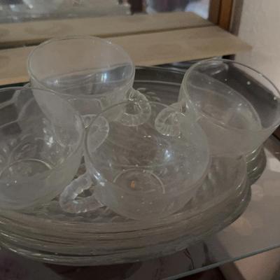 Glass Tea Cup & Plate Set