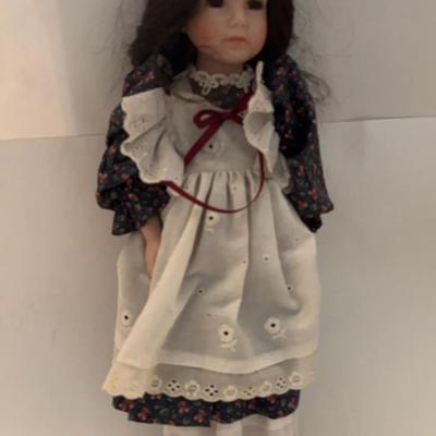 Porcelain Baby Doll Floral Dress 16" Tall