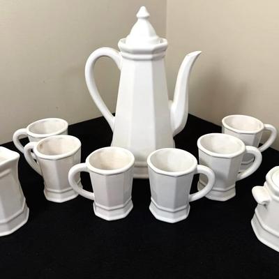 Vintage Pfatzgraff White Coffee Set 