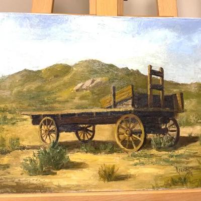 Original Oil Robert Wee “Old Wagon”