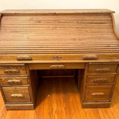 Oak Roll Top Desk
