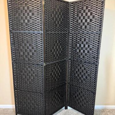 Black Wicker Room Divider