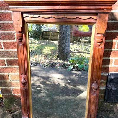 Antique Victorian Style Carved Wood Mirror