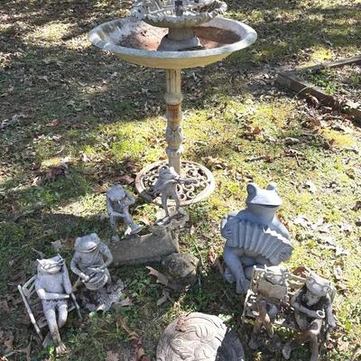Garden Frogs And Fountain