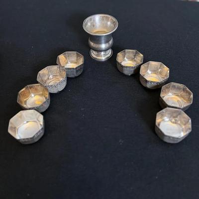 WWII Japanese Silver Sake Service 7 Pc Set