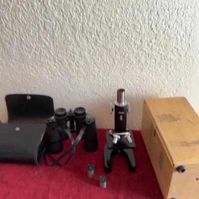 Adams Microscope And JC Pennys Bincoculars