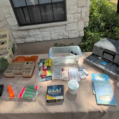 Assortment Of Fishing Lures, Tackle Boxes And More