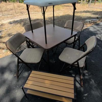 Folding Card Tables & Chairs & Shoe Rack