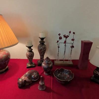 Red Themed Lamps & Decor