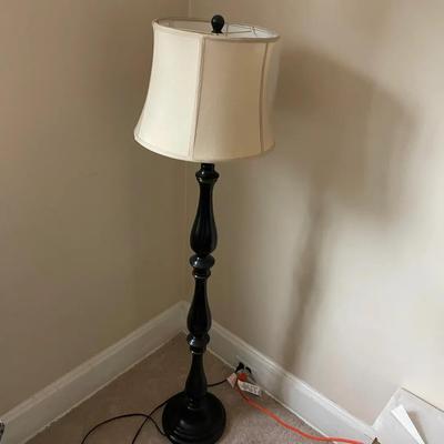 Black Floor Lamp With Light Colored Shade