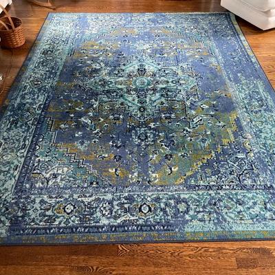 Large Contemporary Blue Area Rug