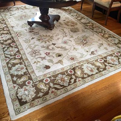 Tan Cream And Brown Wool Area Rug