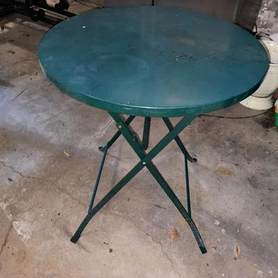 Small Green Metal Folding Patio Table