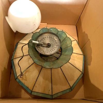 Vintage Stained Glass Chandelier