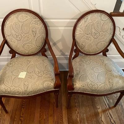 Pair Of Bassett Chairs With Round Backs