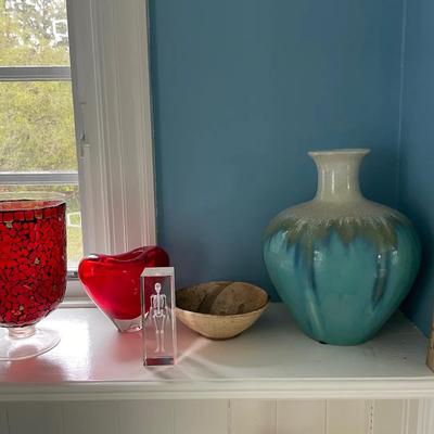 Lot With Art Pottery And Glass Decor