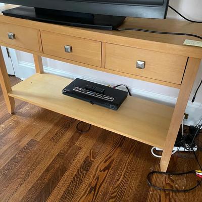 Light Colored Wood Veneer Console Table