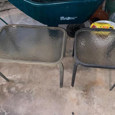 Two Small Patio Side Tables