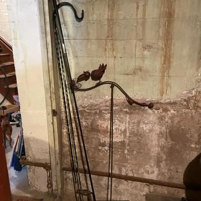 Lot Of Garden Decor And Shepherds Hooks