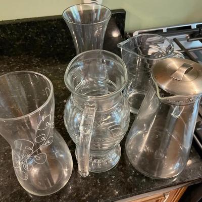 Lot Of Glass Pitchers