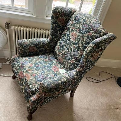 Floral Wingback Chair