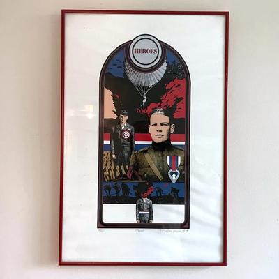 Artist Signed Vintage 1979 lithograph Titled “Heroes”