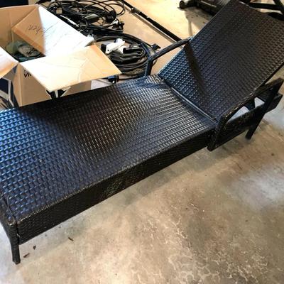 Black Wicker Patio Chaise Lounge