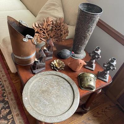 Lot Of Various Pieces Of Decor Including A 1963 Brass Plate