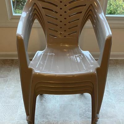 Set of 4 Stackable Plastic Patio/Porch Chairs