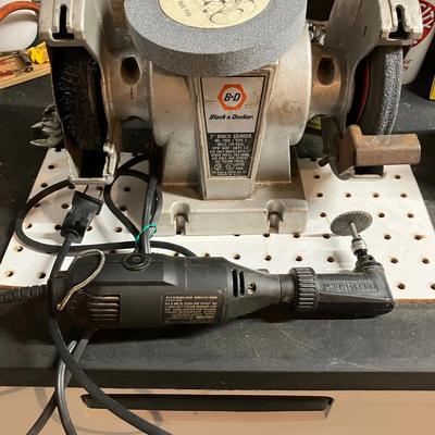 Black & Decker Bench Grinder and Craftsman Rotary Grinding Tool