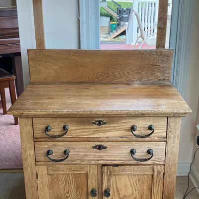 Antique Washstand with Towel Bar