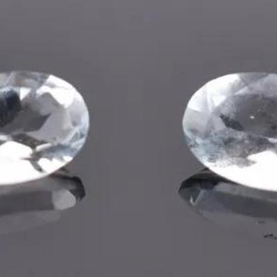 0.8 TCW Natural Unheated Oval Twin Aquamarines - VVS to IF