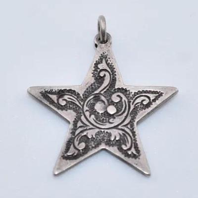 Sterling Silver Engraved Star Pendant